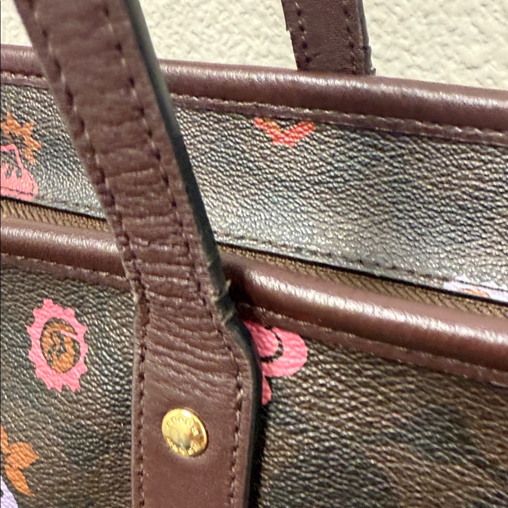 Coach Brown Floral Tote Bag - Picture 8 of 15